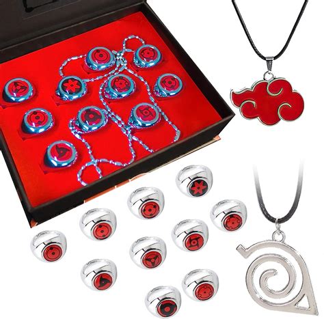 Akatsuki Rings Naruto Ring Set, 12pcs Akatsuki Ring Uchiha Itachi Rings ...