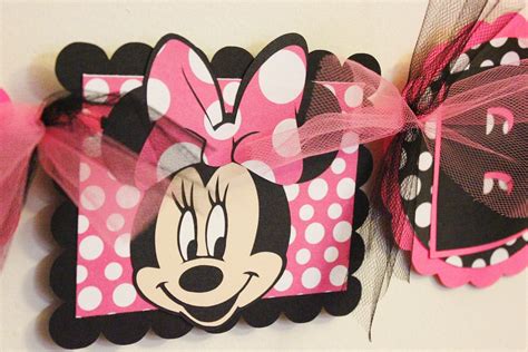 Minnie Mouse Birthday Banner in hot pink by SweetEventsBoutique