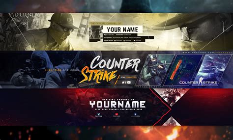 Gaming Banner Gaming Header Social Media Youtube Header banner Design ...