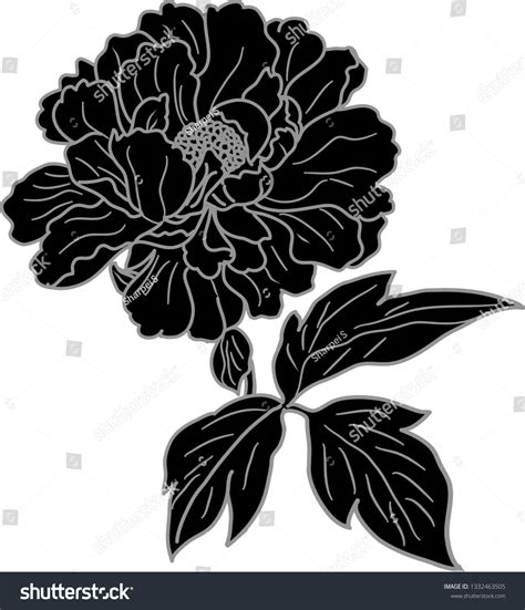 Black Silhouette Flower Stock Vector (Royalty Free) 1332463505 ...