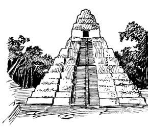 Mayan Temple Sketch at PaintingValley.com | Explore collection of Mayan ...