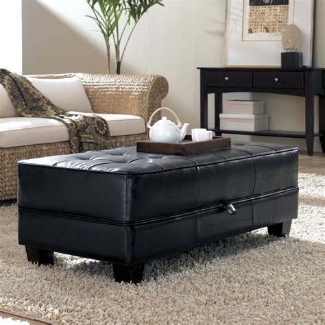 2024 Latest Original Leather Ottoman Coffee Table Rectangle High Quality