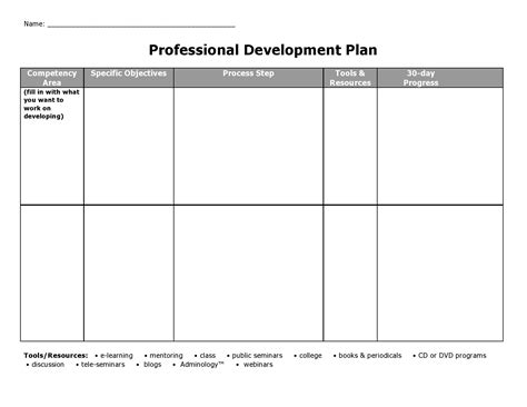 Free Professional Development Plan Template