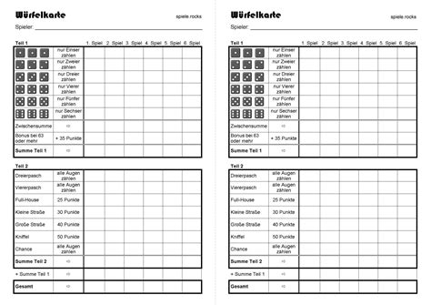 KNIFFEL SPIELREGELN PDF