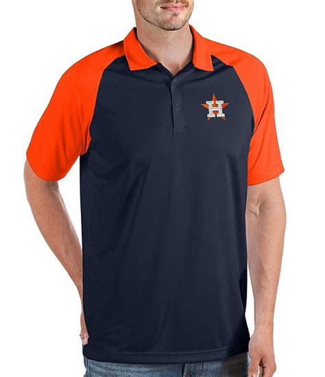 Antigua MLB Houston Astros Nova Short-Sleeve Colorblock Polo Shirt ...