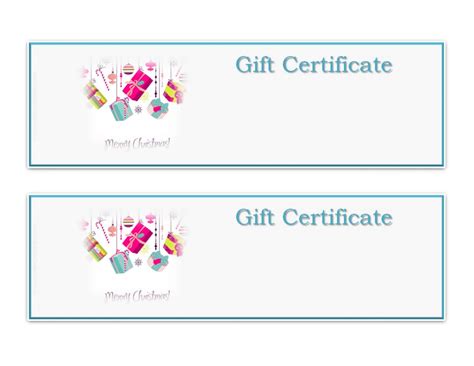 Gift Certificate Templates to Print for Free | 101 Activity