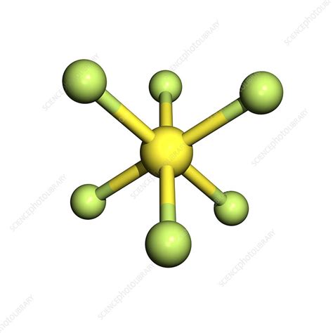 Sulphur hexafluoride molecule - Stock Image - A654/0044 - Science Photo ...