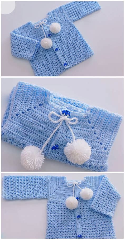 Crochet Easy Baby Sweater Cardigan - Crochet Ideas