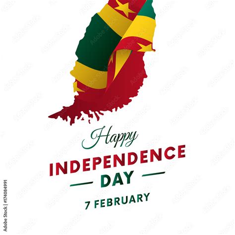 Grenada Independence day. Grenada map. Vector illustration. Stock ...