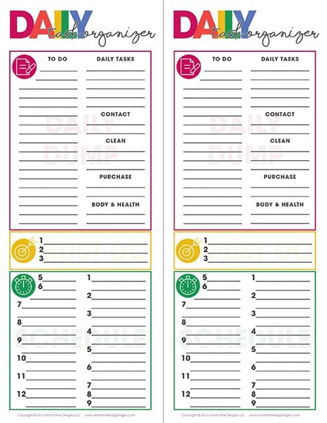 Daily Task Planning Organizer | Free Printable Included