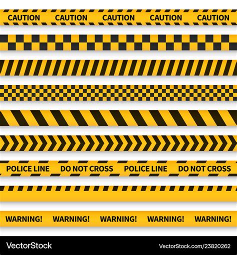 Police tape yellow taped barricade warning danger Vector Image