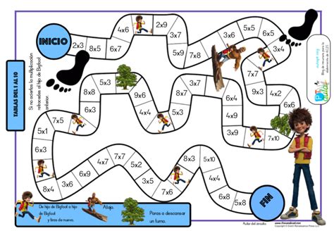 Juego de la oca para repasar las tablas de multiplicar. | Tablas de ...