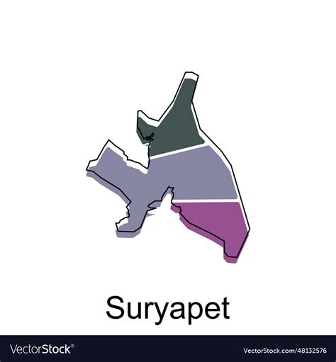 Suryapet map map of the india country borders Vector Image