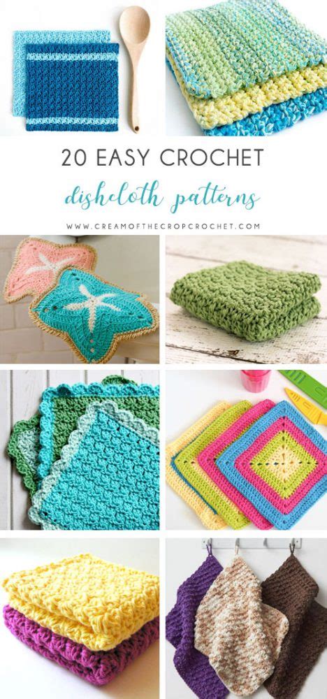 20 Easy Crochet Dishcloth Patterns - Cream Of The Crop Crochet