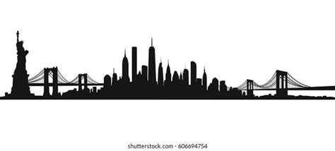 New York City Skyline Vector Stock Vector (Royalty Free) 606694754 ...