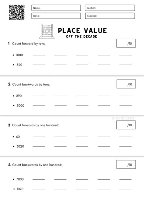 Place Value Worksheet for Grade 3 - Kidpid