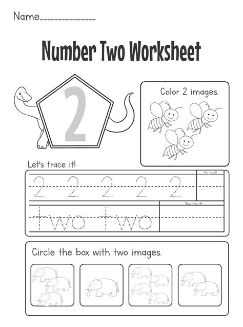 3 Year Old Worksheets Printable Number 2