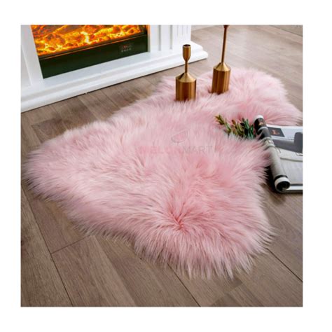 Pink Faux Fur Area Rug - Melon Mart