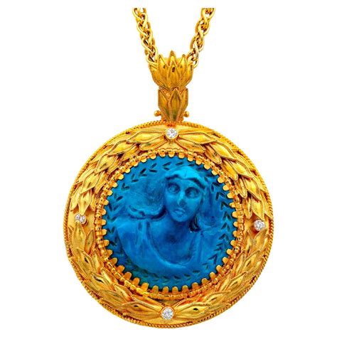 Dimos 18k Gold Museum Copy Goddess Artemis Pendant with Diamonds For ...