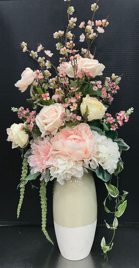 Blush Pink Tall Arrangement by Andrea | Flower vase arrangements ...