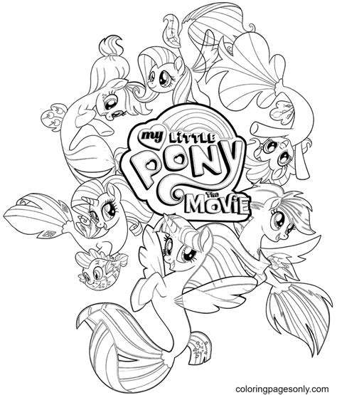 My Little Pony Movie Coloring Pages Seapony Coloring Pages