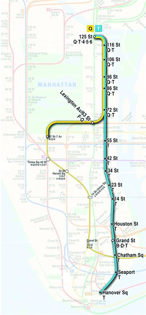 Second avenue subway map - Map of second avenue subway (New York - USA)