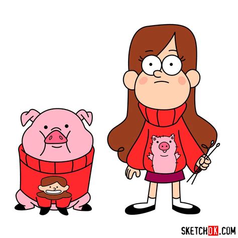 How to draw Mabel Pines with Waddles - Step by step drawing tutorials ...