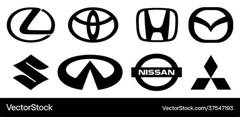 Set most popular japanese car companies logo Vector Image