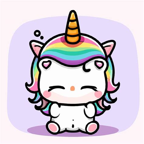 linda ilustración de unicornio unicornio kawaii chibi estilo de dibujo ...