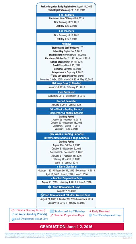 Genoa Elementary - School District Instructional Calendar - Pasadena ...