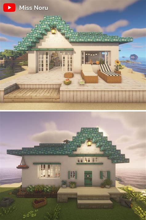 Minecraft Beach House Tutorial in 2022 | Minecraft beach house ...