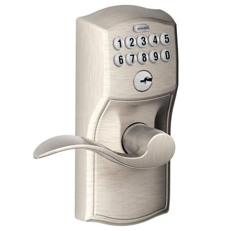 Schlage Keypad Camelot Satin Nickel 1-Cylinder Electronic Handle ...