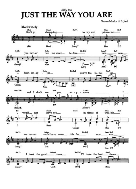 JUST THE WAY YOU ARE Sheet music | Easy Sheet Music