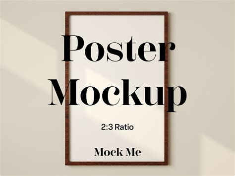 Portrait Walnut Wood Poster Mockup 2:3 Aspect Ratio - Etsy