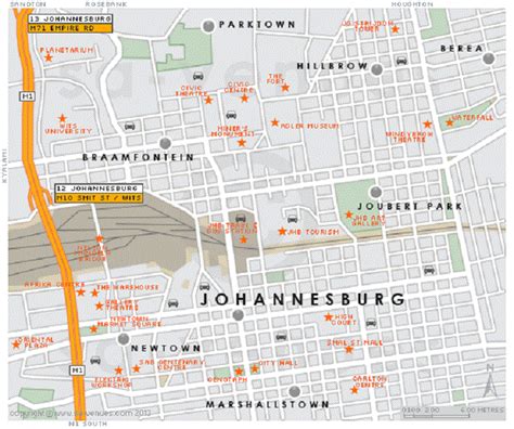 Johannesburg Attractions Map | FREE PDF Tourist City Tours Map ...