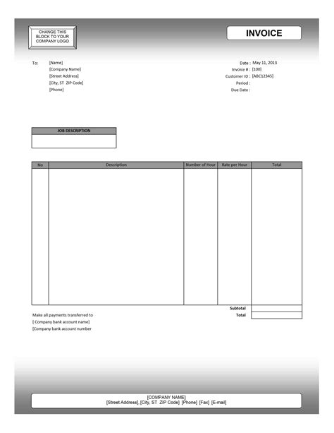 Blank Invoice Template Excel Free ~ Excel Templates