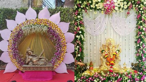 Ganpati Decoration Ideas With Flowers | Shelly Lighting