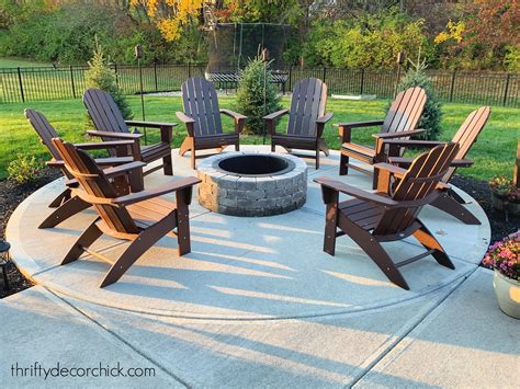 Our Round Patio Fire Pit With Adirondack Chairs | Thrifty Decor Chick ...