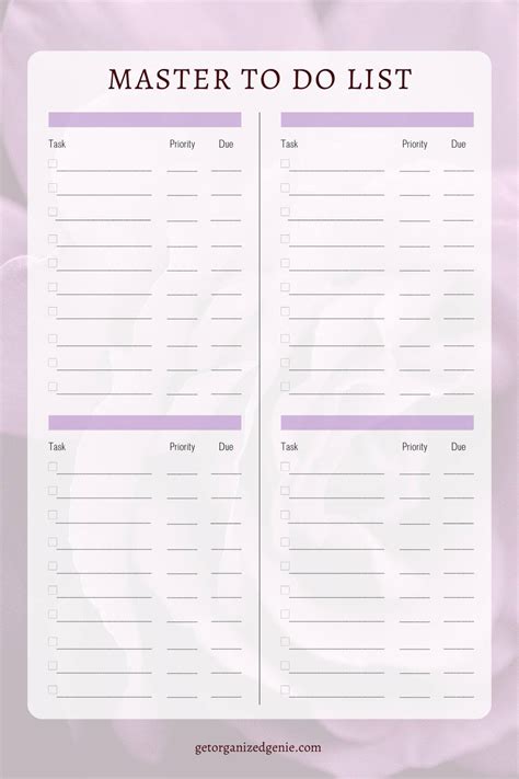 Master To Do List Template|FREE Printable & Tips to Boost Productivity