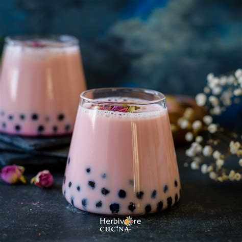 Rose Boba (Bubble) Tea - Herbivore Cucina