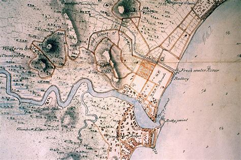 1825 survey map. Singapore's free port trade was at Singapore River for ...