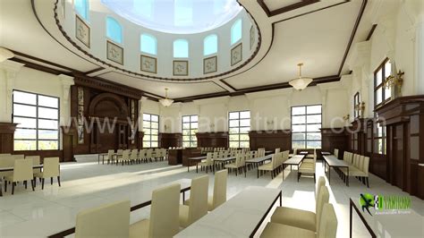 3D Interior Design Rendering for Community Hall - Land8