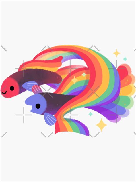 "Rainbow guppy 3" Sticker for Sale by pikaole | Redbubble