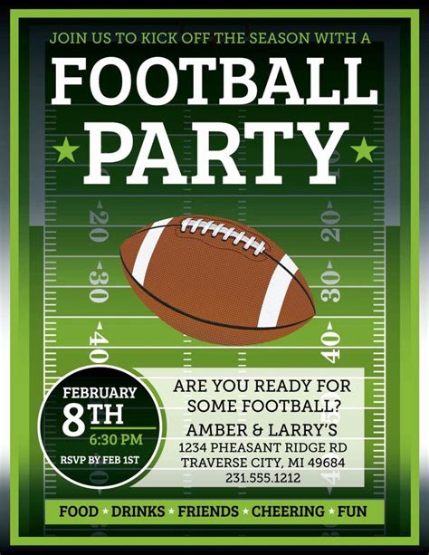 Football Party Invitation Template