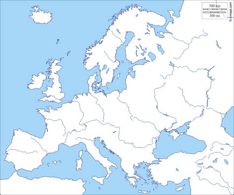 Europe free map, free blank map, free outline map, free base map coasts ...