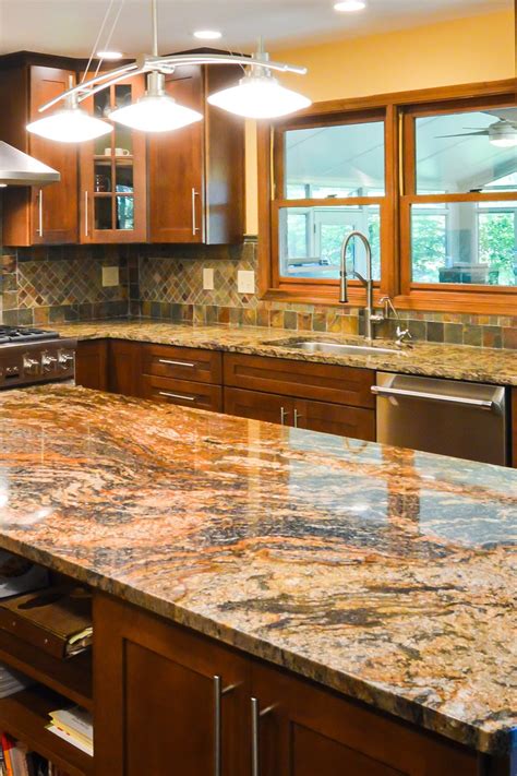 Gold Color Granite Countertops Kitchen Ideas (Gold Trend!)