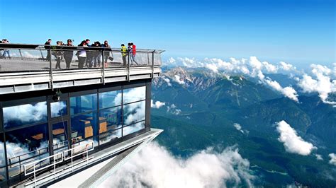 Zugspitze, beautiful View from the highest Mountain Peak in Germany ...