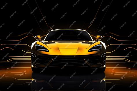 Premium AI Image | yellow sports car wallpaper with fantastic light ...