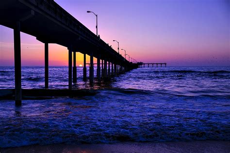 Pier Sunset Ocean Beach Photograph by Garry Gay - Fine Art America