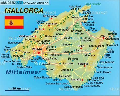 Map of Mallorca (Island in Spain) | Welt-Atlas.de